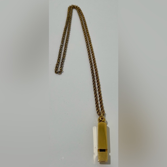 Monet vintage golden whistle necklace - Picture 3 of 5